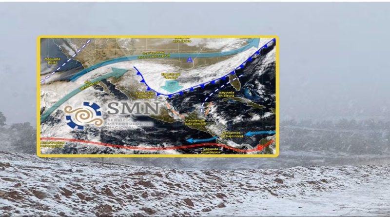 Gran masa de aire frío ‘congelará’ estas ciudades mañana miércoles y jueves con nevadas, lluvias, evento Norte y temperaturas de hasta -10°C en estos estados