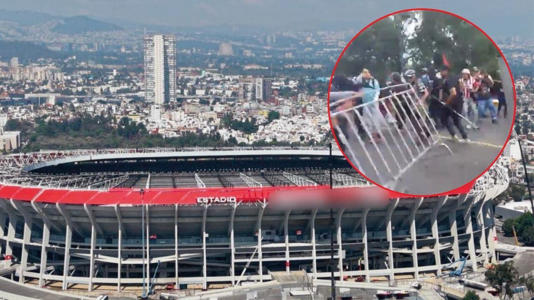 ¡Caos en la inauguración! Encapuchados se enfrentan con policías afuera del Estadio Ciudad de México